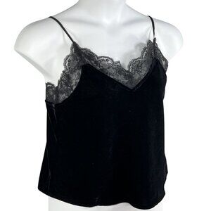 Gap NWT Womens S Black Babydoll Velvet Lace Fairygoth Cami Witchy Top Whimsigoth